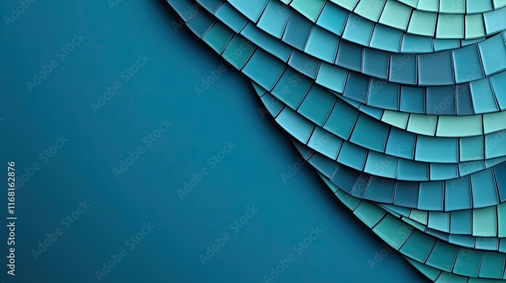 Poster mosaic abstract background idea. abstract geometric shapes in gradient shades of blue and green on a