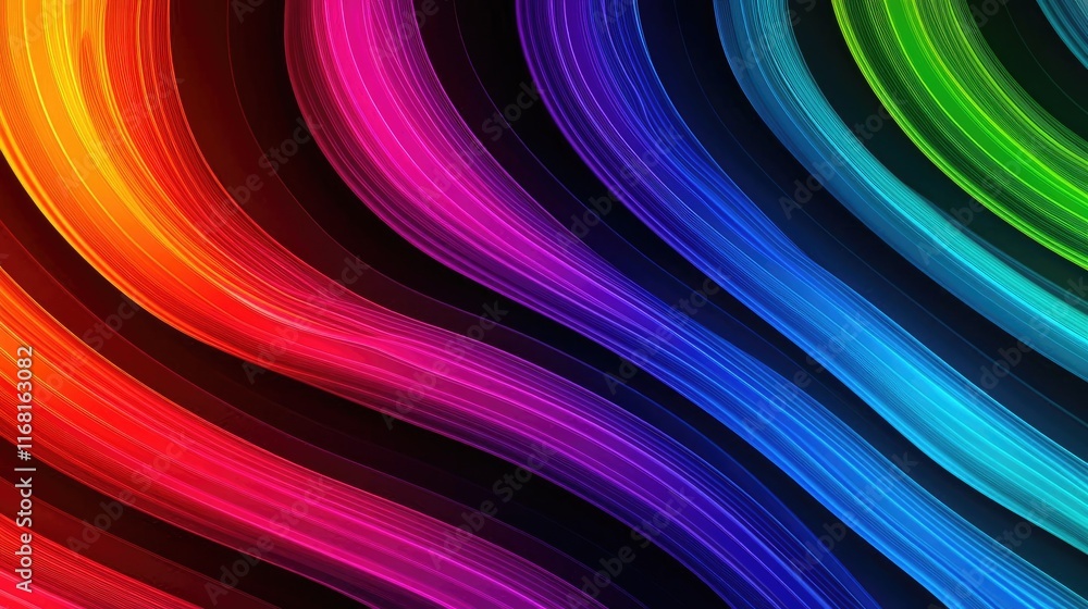 Poster rainbow abstract background idea. vibrant flowing colors creating a dynamic abstract background for 