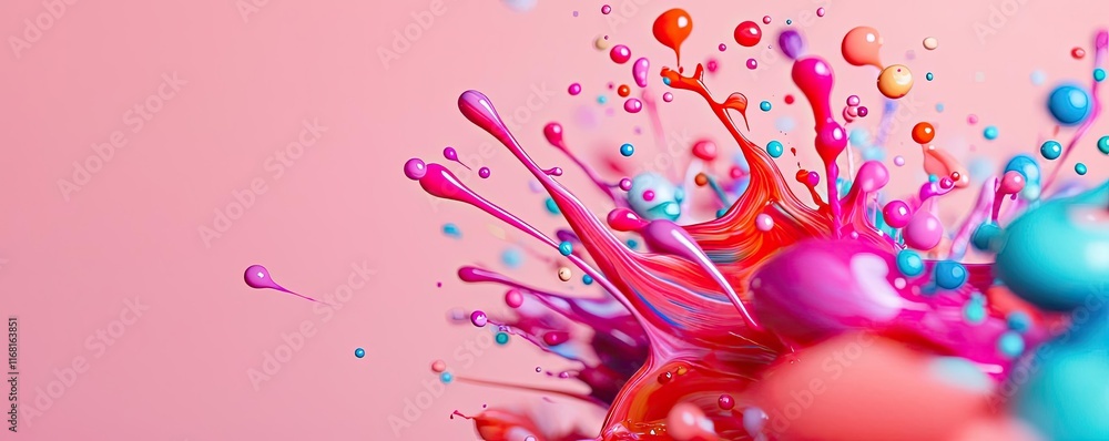 Poster ink abstract background concept. vibrant paint splashes creating an artistic explosion of color and 
