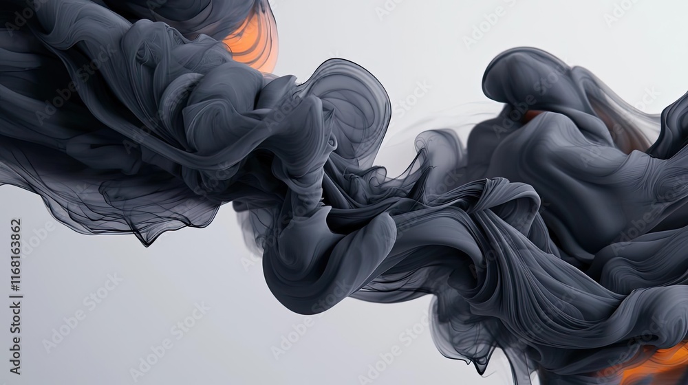 Aufkleber ink abstract background concept. abstract fluid smoke design in dark and light shades, creating a mo