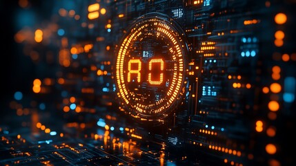 Obraz premium Futuristic Digital Interface: AI and Circuitry