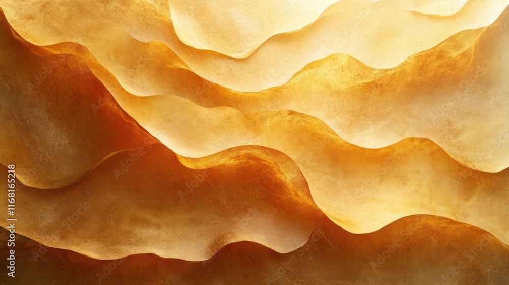 Poster minimalistic abstract textured background with soft golden hues and organic shapes in diffused light