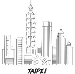 Obraz premium Taipei City Line Draw Simple Minimalist