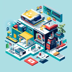 Obraz premium Modern Digital Workspace with Futuristic Devices and Technology Elements for Creative Professionals