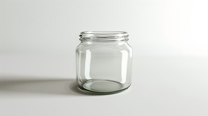 A classic clear glass jar on the beautifull empty background