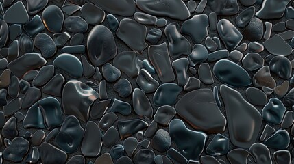 Obraz premium Stunning Abstract Web Banner with Smooth Round Pebbles and Sea Texture Background, Exuding Ultra Realistic Aesthetics and Coastal Serenity