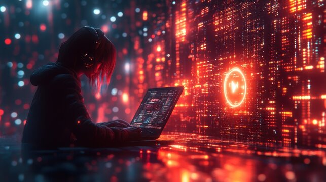 Cyber Security Alert System for Digital Workspaces with Holographic Notifications and Laptop User