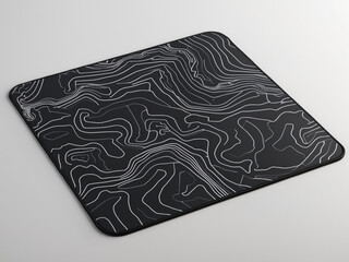 A sleek and modern desk mousepad design with a topographic contour map pattern.