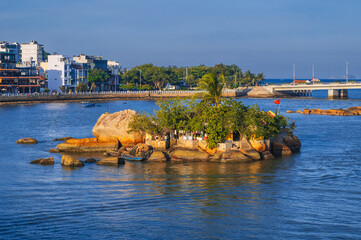 island in the Kai River in Nha Trang in Vietnam