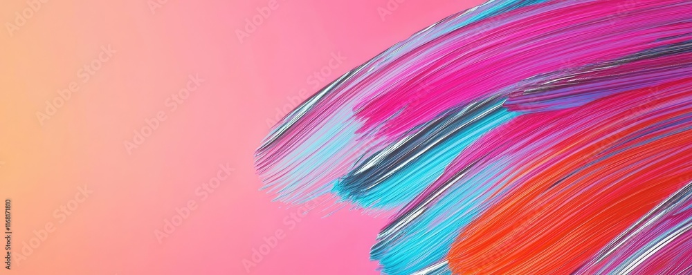 Poster ink abstract background concept. colorful abstract brush strokes overlaying a vibrant gradient backg