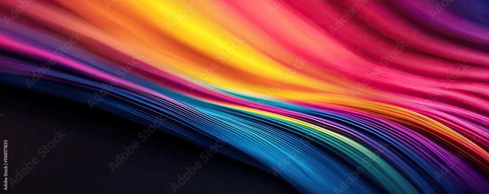 Poster rainbow abstract background idea. vibrant flowing lines in a spectrum of colors creating a dynamic v