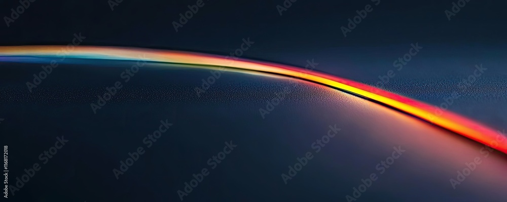 Poster rainbow abstract background idea. abstract gradient curve showcasing vibrant colors against a dark b