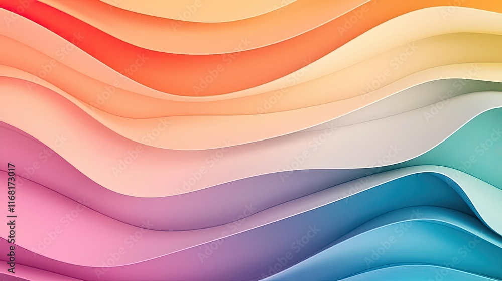 Poster rainbow abstract background idea. colorful abstract waves creating a modern and dynamic visual effec