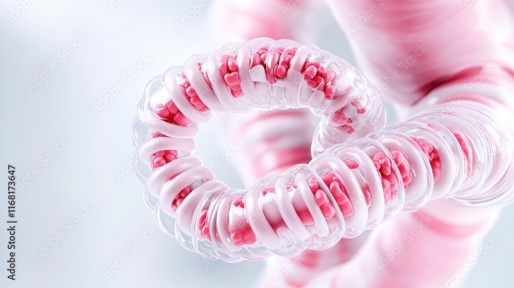 Aufkleber abstract representation of a spiral structure with pink elements.