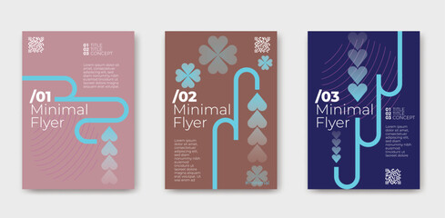 Naklejka premium Minimal Valentine's Day flyer, Simple and clean layout on a solid background