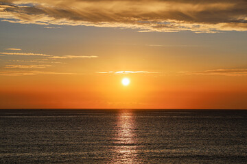 해안가에서 바라보는 노을 풍경 제주 제주시 한림읍 협재리 협재해수욕장