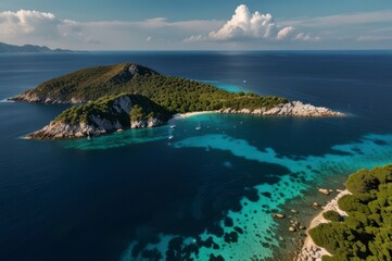 Fototapeta premium Aerial view tropical paradise pristine