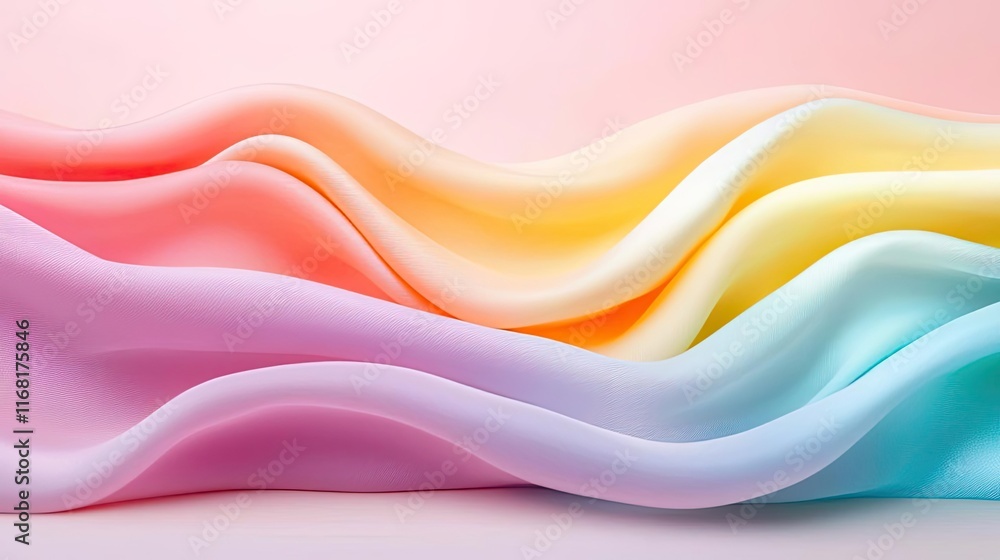 Poster rainbow abstract background idea. colorful abstract waves creating a soothing and vibrant visual flo
