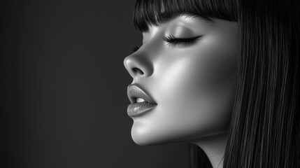 black and white portrait of a woman