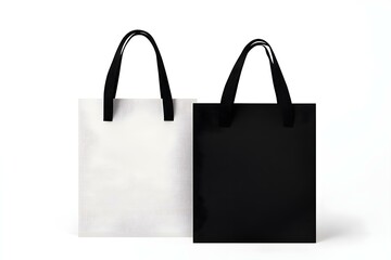 Stylish Black and White Cotton Tote Shopping Bag: A Modern Essential