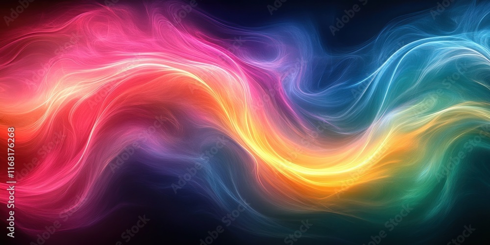 Poster colorful abstract swirling lines pattern with soft lighting trendy design for children modern art ba