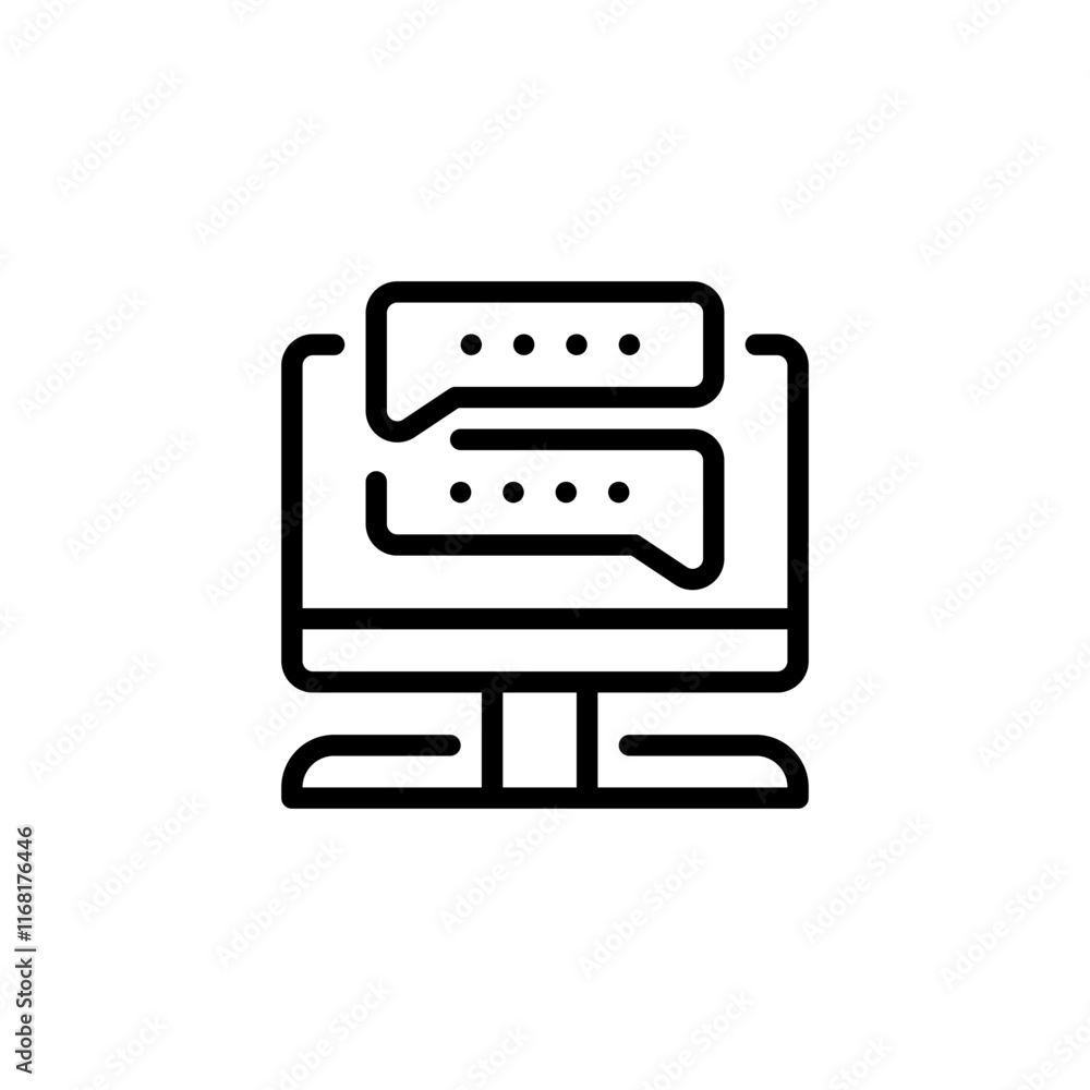 Poster chat conversation line icon. linear style sign for mobile concept and web design. outline vector ico