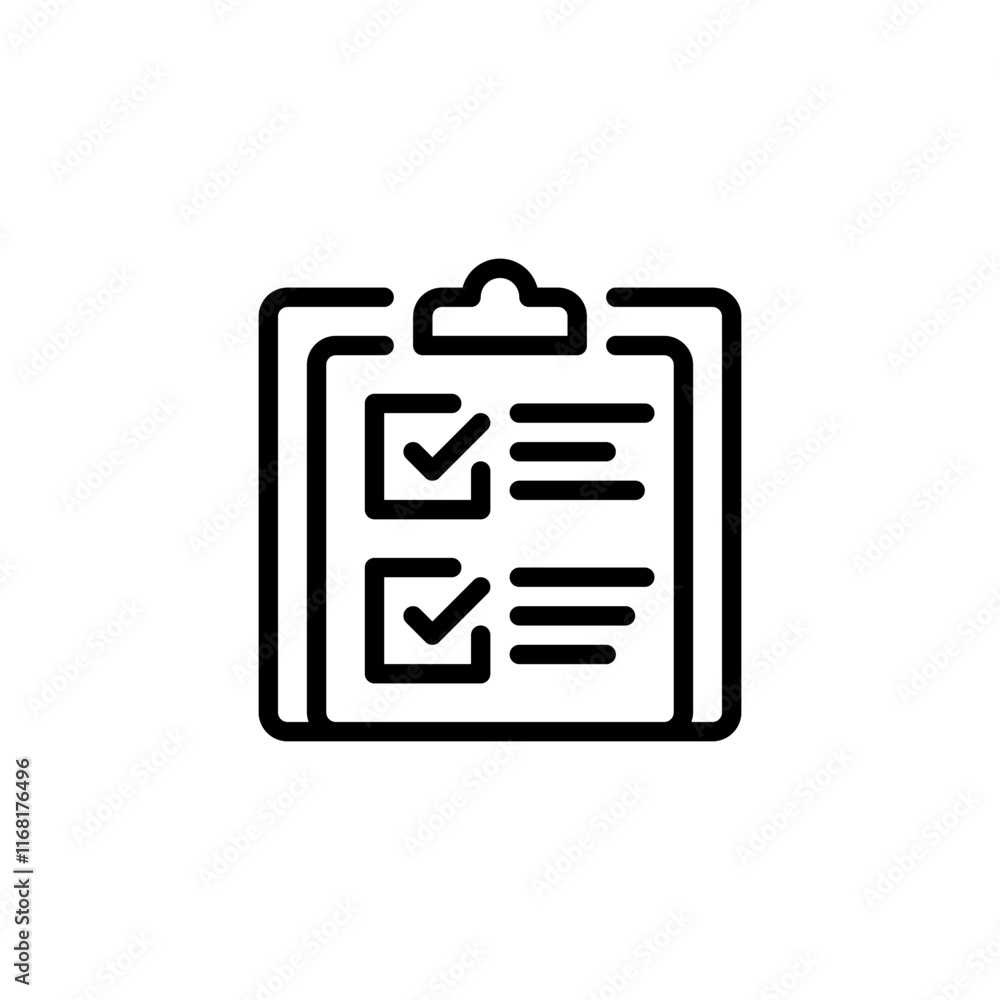 Poster to-do list line icon. linear style sign for mobile concept and web design. outline vector icon.