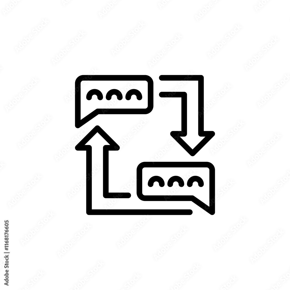Poster feedback loop line icon. linear style sign for mobile concept and web design. outline vector icon.