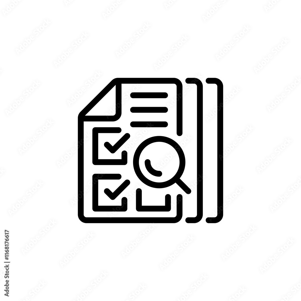 Poster audit checklist line icon. linear style sign for mobile concept and web design. outline vector icon.