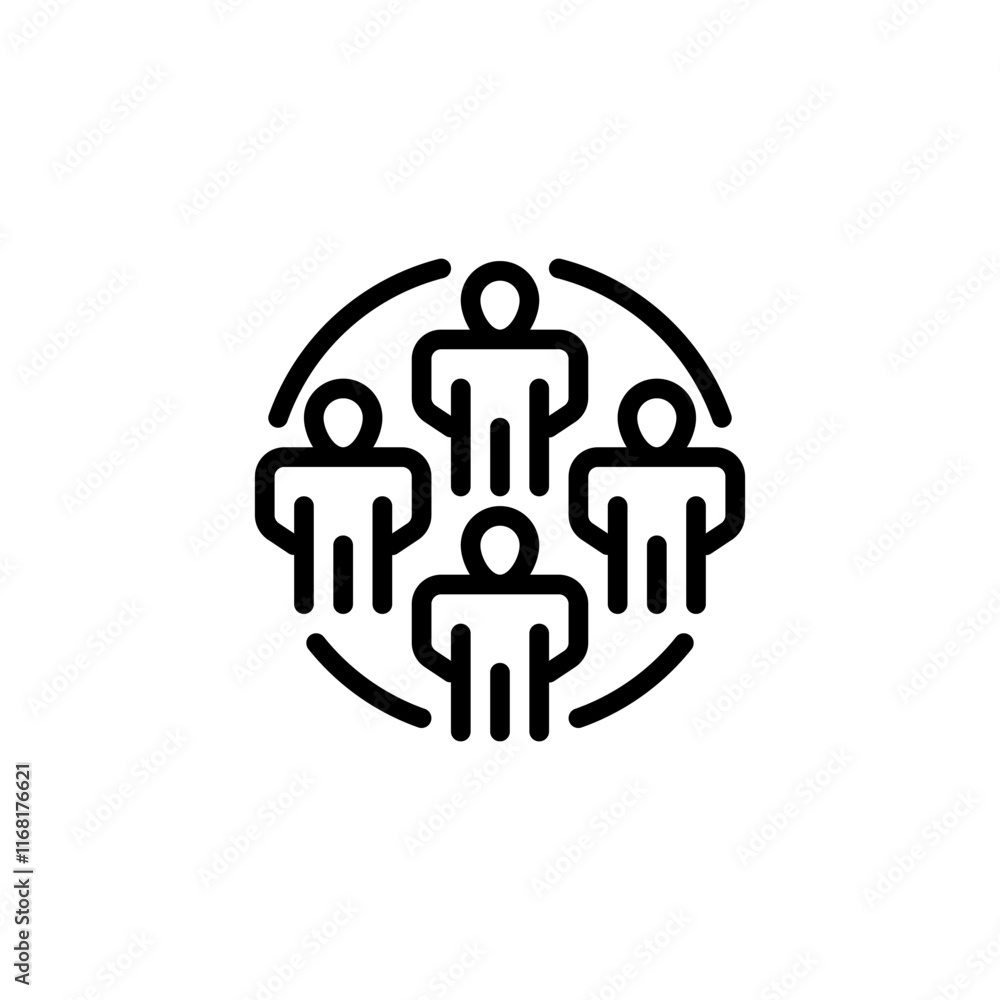 Poster dynamic team line icon. linear style sign for mobile concept and web design. outline vector icon.