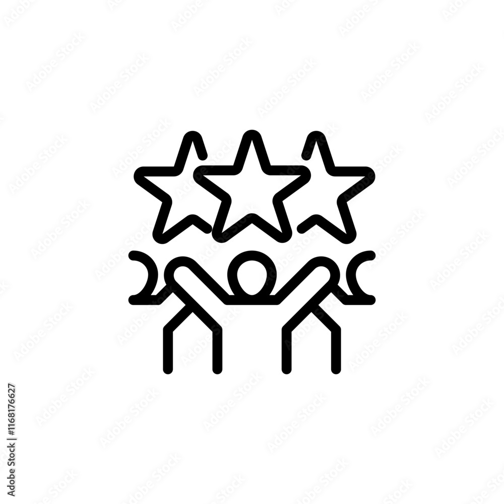 Aufkleber team motivation line icon. linear style sign for mobile concept and web design. outline vector icon.