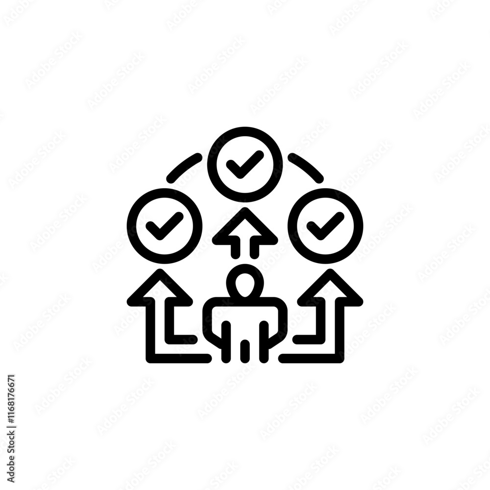 Poster multitasking line icon. linear style sign for mobile concept and web design. outline vector icon.