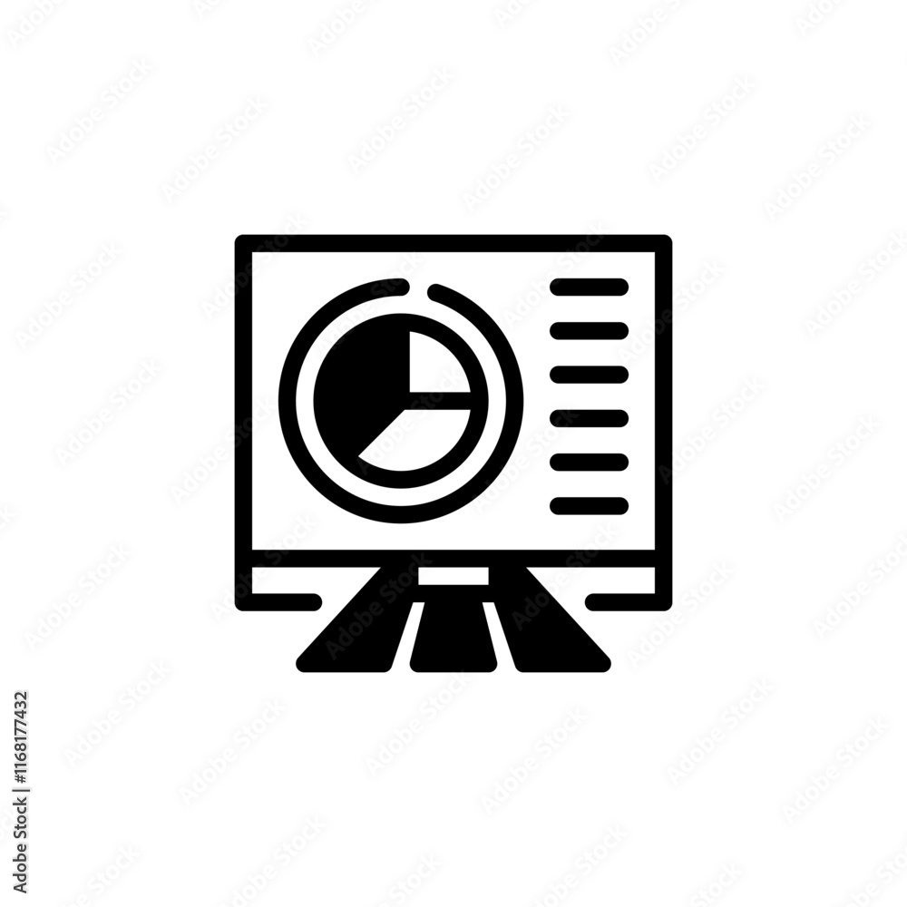 Poster whiteboard line icon. linear style sign for mobile concept and web design. outline vector icon.