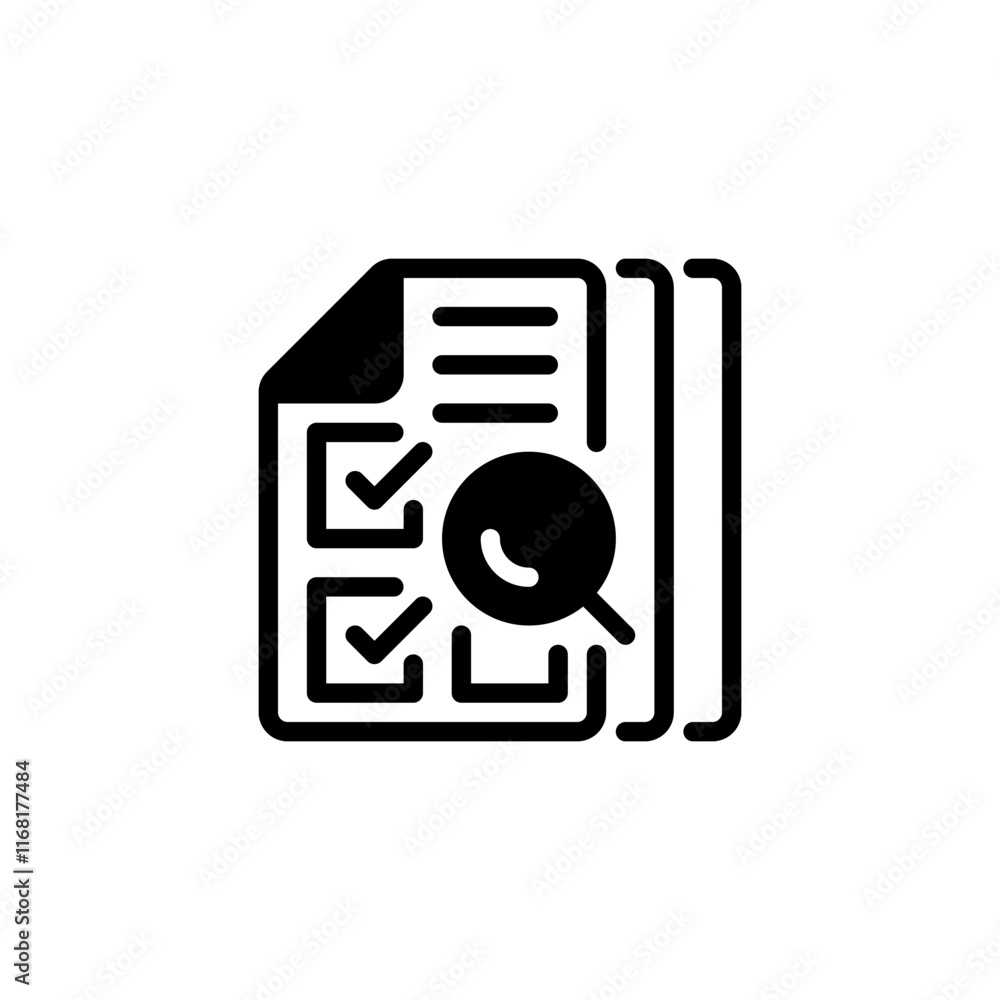Poster audit checklist line icon. linear style sign for mobile concept and web design. outline vector icon.