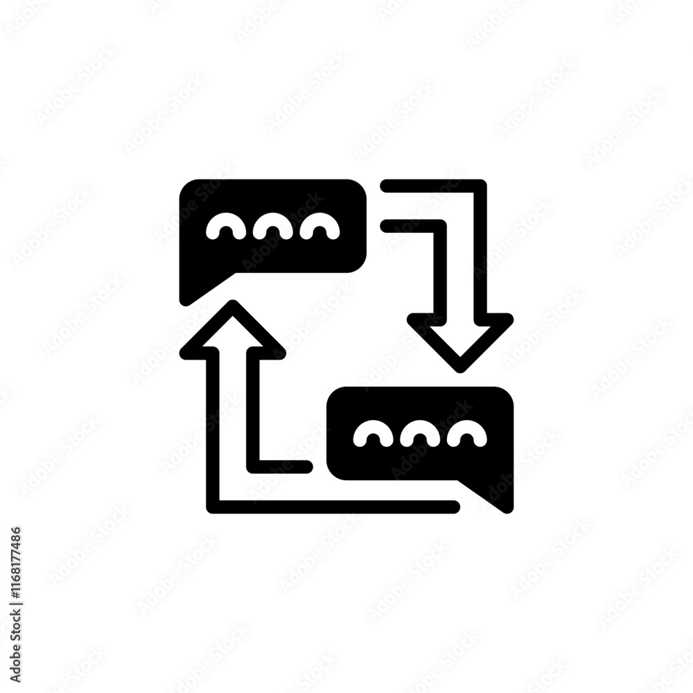 Poster feedback loop line icon. linear style sign for mobile concept and web design. outline vector icon.