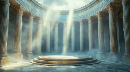 Ancient Greek Roman Amphitheater Column Stage Luxury Display Podium Classic Architecture