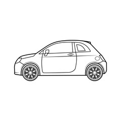 Naklejka premium car outline on white background
