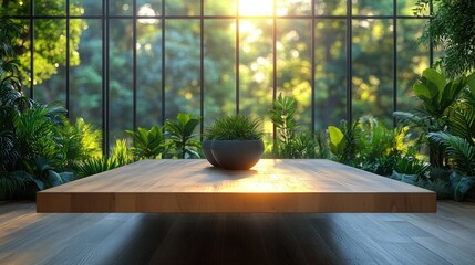 Modern Minimalistic Office Interior with Natural Light and Soft Focus