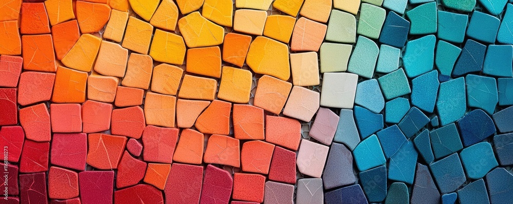 Poster mosaic abstract background idea. vibrant mosaic pattern showcasing a blend of colors and geometric s