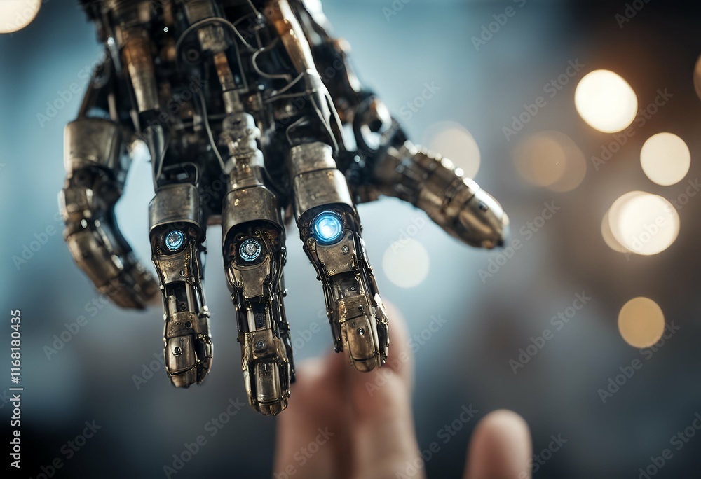 Poster roboti robot future robotic hand ai mechatronic machine science human ancient mechanical cyber