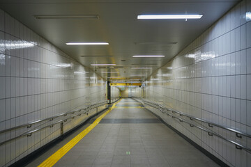 Tokyo, Japan - December 2, 2025: Underground street at dawn in Tokyo, Japan