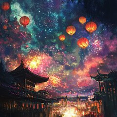 Obraz premium New Year Festival