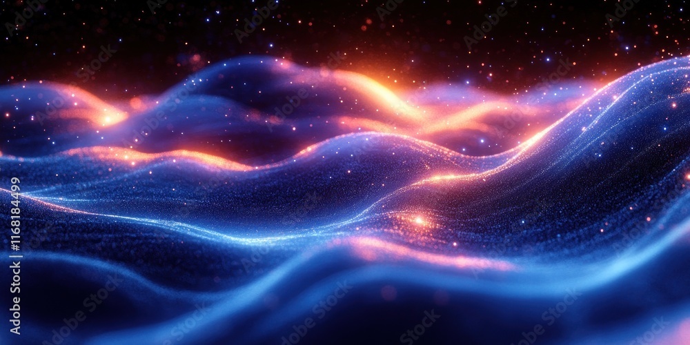 Poster futuristic digital waves abstract background with cyberpunk technology network artificial intelligen