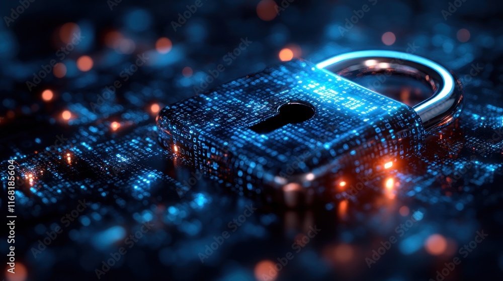 Aufkleber digital lock representing cybersecurity and data protection