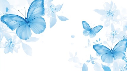 Elegant Blue Butterfly on a White Background: A Symbol of Serenity and Beauty for Art and Design