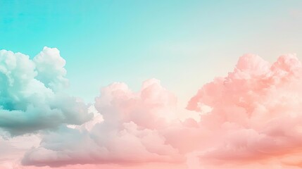 Pastel skies idea. A serene sky with pastel clouds in shades of pink and blue during sunset.