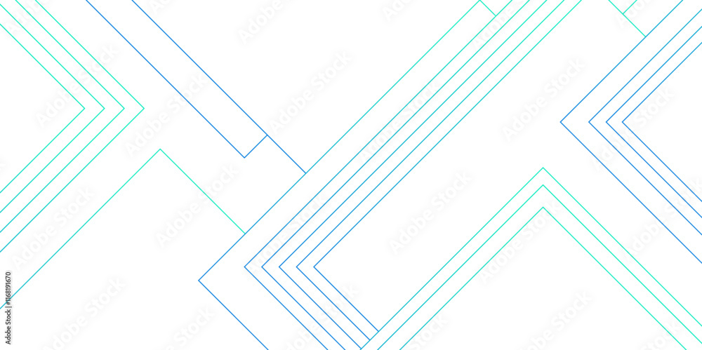 Poster minimalist geometric line pattern with aqua and blue hues .abstract linear design for modern backgro