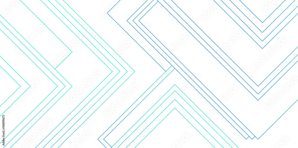 Aufkleber minimalist geometric line pattern with aqua and blue hues .abstract linear design for modern backgro