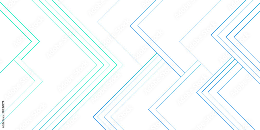 Aufkleber Minimalist Geometric Line Pattern with Aqua and Blue Hues .Abstract Linear Design for Modern Backgrounds. Digital geometric connection blue lines with squares. Blue and white futuristic Design