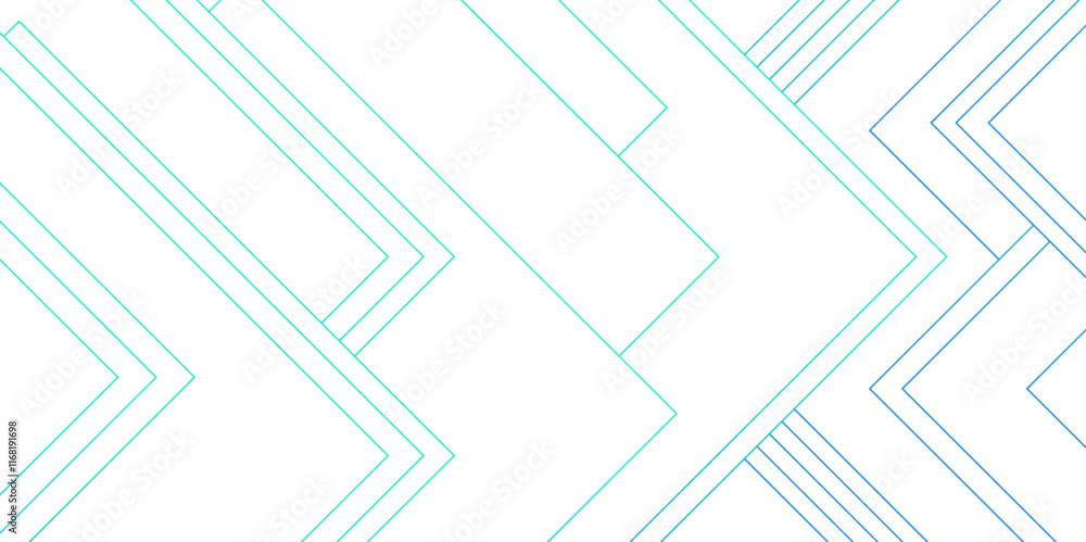 Poster minimalist geometric line pattern with aqua and blue hues .abstract linear design for modern backgro